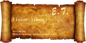 Eisler Tímea névjegykártya